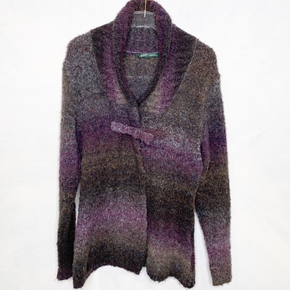 Woolrich purple gray cardigan one buckle - Picture 3 of 7